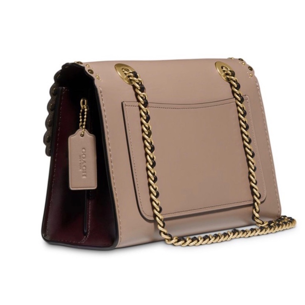 COACH  PORKER  COLOR-BLOCK RIVET SHOULDER BAG - Picture 3 of 4